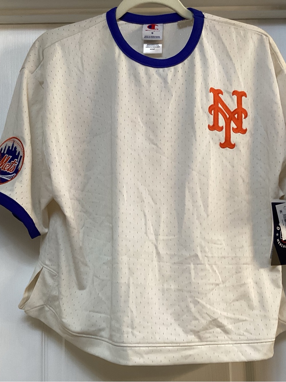 NY Mets Women’s Mesh Cropped Jersey size S